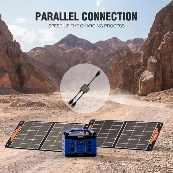AIVOLT Foldable Solar Panel 100W for Portable Power Stations VP350/VP800/VP1800 Solar Generator - Image 4