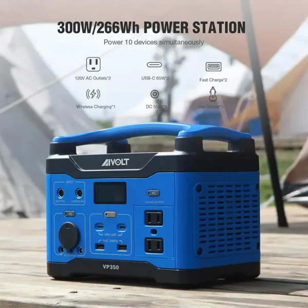 AIVOLT Portable Power Station 300W/266Wh Solar Powered Generator - Image 4
