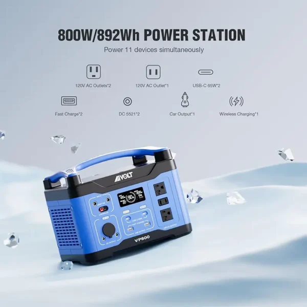 AIVOLT Portable Power Station 800W Solar Powered Generator 892Wh - Image 2