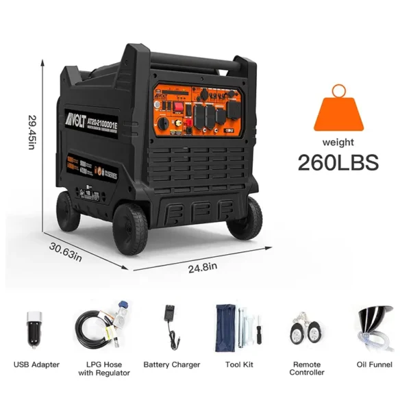 AIVOLT Dual Fuel Portable Inverter Generator 10000 Watts - Image 4