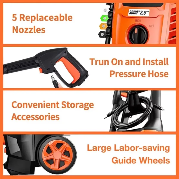 AIVOLT Electric Pressure Washer 3000PSI 2.6GPM High Pressure Washer - Image 4
