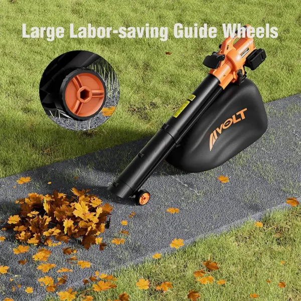 AIVOLT Cordless Leaf Blower Vacuum – 40v Leaf Vacuum 600CFM 150MPH - Image 3